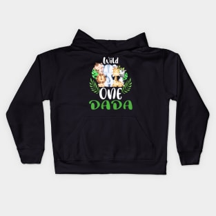 Dada Of The Wild One Zoo Birthday Safari Jungle Animal Kids Hoodie